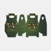 Caja de regalo verde con flores doradas bedankdoosjes (Uitgevouwen)