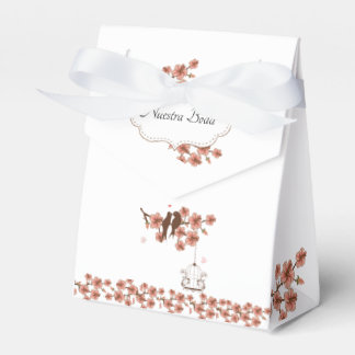 Caja para recuerdo de Bodas, Pajaritos y flores Bedankdoosjes