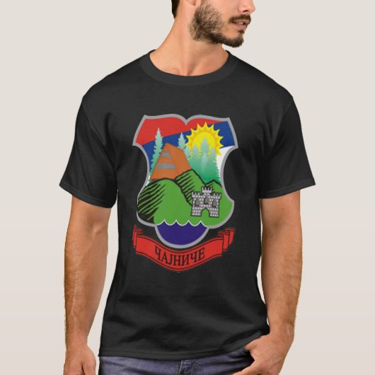 Cajnice Grb Republika Srpska RS Srpska Zastava T-shirt (Voorkant)