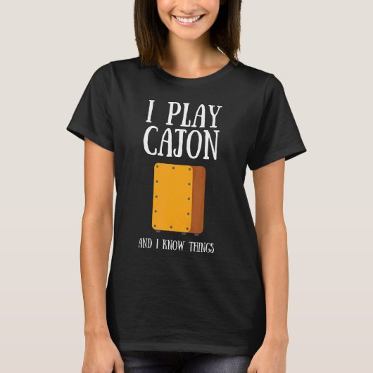 Cajon Box Drum Instrument Peruvian Cajon Percussio T-shirt (Voorkant)