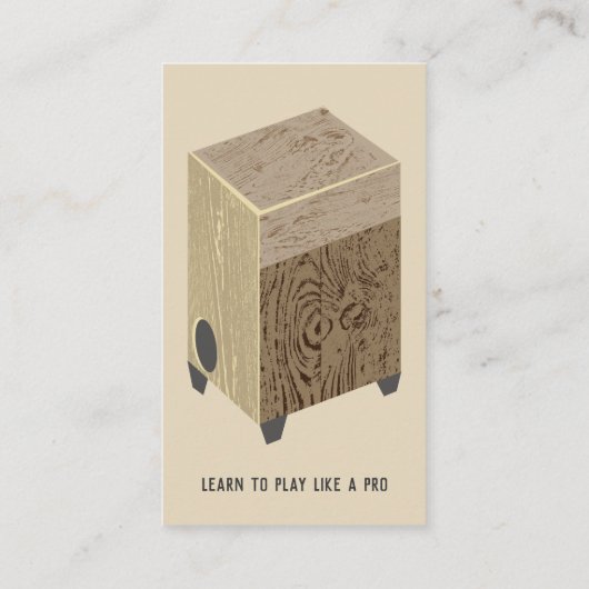 Cajon Drum Music Lessons Visitekaartje (Achterkant)