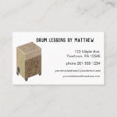 Cajon Drum Music Lessons Visitekaartje (Voorkant)
