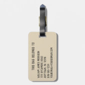 Cajon Drum Persoonlijk Bagagelabel (Achterkant verticaal)