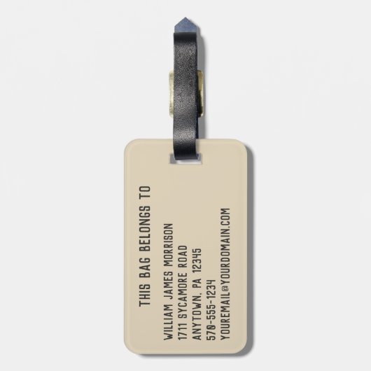 Cajon Drum Persoonlijk Bagagelabel (Achterkant verticaal)