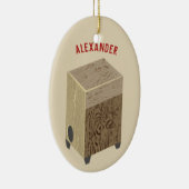 Cajon Drum Persoonlijke kerstversiering Keramisch Ornament (Rechts)