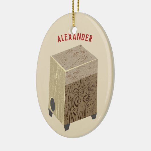 Cajon Drum Persoonlijke kerstversiering Keramisch Ornament (Links)