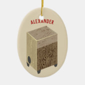 Cajon Drum Persoonlijke kerstversiering Keramisch Ornament (Voorkant)