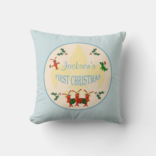 Cajun Baby Boy eerste kerstmis Kussen (Voorkant)
