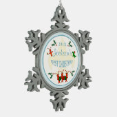 Cajun Baby Boy Eerste Kerstmis Tin Sneeuwvlok Ornament (Links)