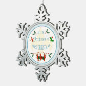 Cajun Baby Boy Eerste Kerstmis Tin Sneeuwvlok Ornament (Rechts)