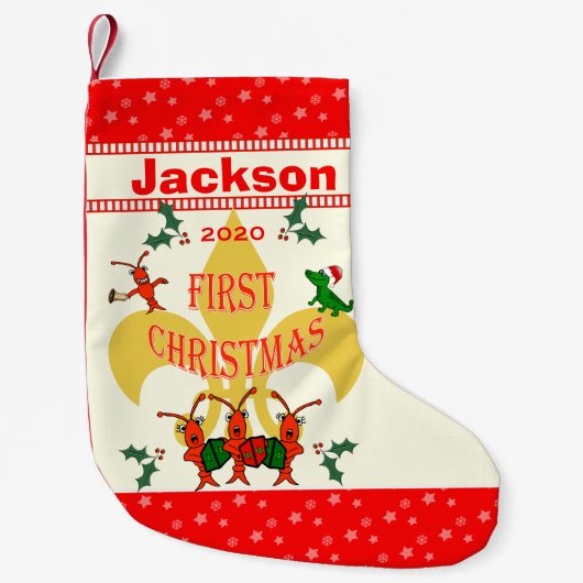 Cajun Baby Eerste Kerstmis Kleine Kerstsok (Voorkant)