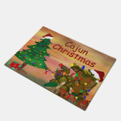 Cajun bayou home Kerstmis Vakantie alligator Deurmat (Schuin)