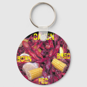 Cajun Born Bred Fed crawfish foto keyingle Sleutelhanger