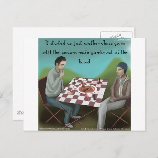 Cajun Chess Funny Cartoon Briefkaart (Voorkant / Achterkant)