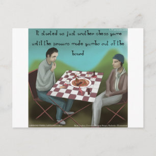 Cajun Chess Funny Cartoon Briefkaart