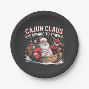 Cajun Clause komt naar de stad Kerst Krampus Papieren Bordje