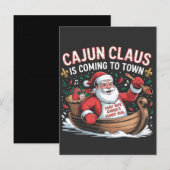 Cajun Clause komt naar de stad Kerst Krampus  Uitnodiging Briefkaart (Voorkant / Achterkant)