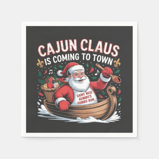 Cajun Clause komt naar de stad Kerstdag Krampus  Servet (Voorkant)