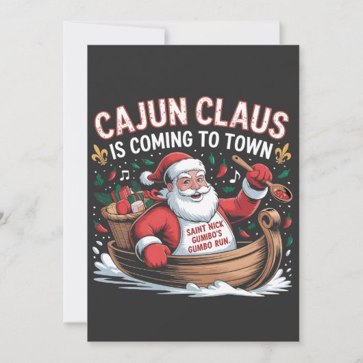 Cajun Clause komt naar de stad met Kerstmis Krampu Kaart (Voorkant)