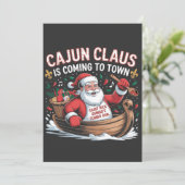 Cajun Clause komt naar de stad met Kerstmis Krampu Kaart (Staand voorkant)