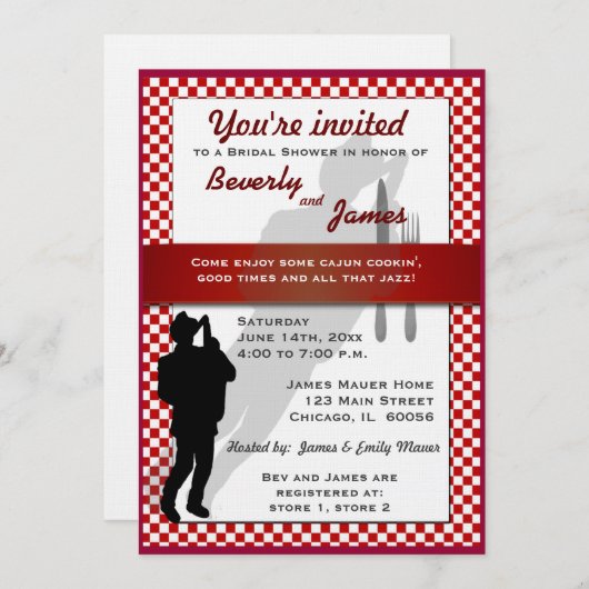 Cajun Cookin Vrijgezellenfeest Chalkboard Design Kaart (Voorkant / Achterkant)