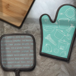 Cajun Cooking Essentials Ovenwanten en pottenhoude Ovenwant & Pannenlap Set