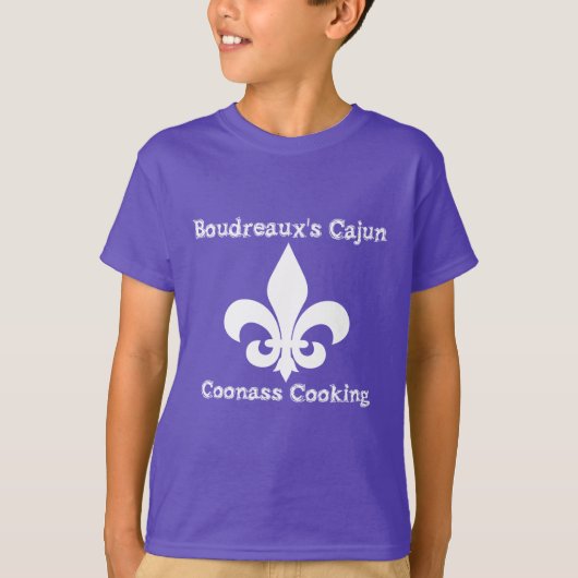 Cajun Coonass Cooking T-shirt van Boudreaux (Voorkant)