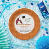 Cajun Crawfish Afstuderen in het Oranje en wit Papieren Bordje (Feest)