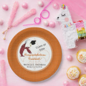 Cajun Crawfish Afstuderen in het Oranje en wit Papieren Bordje (Feest)