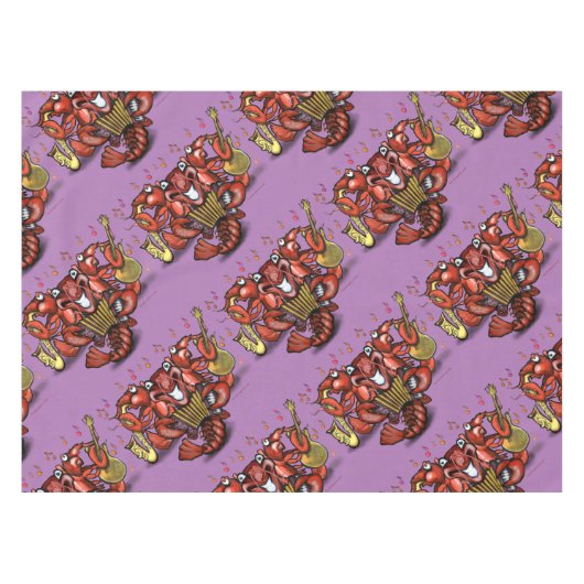 Cajun Crawfish Band Tafelkleed (Voorkant (Horizontaal))