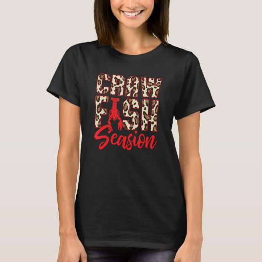 Cajun Crawfish Boil Party Crawfish Leopard Print M T-shirt (Voorkant)