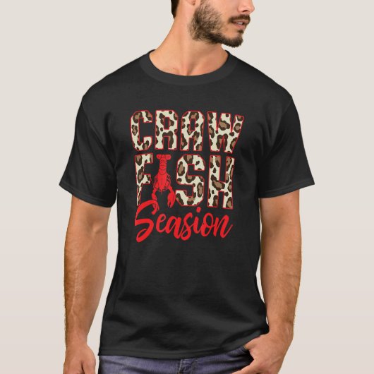 Cajun Crawfish Boil Party Crawfish Leopard Print M T-shirt (Voorkant)