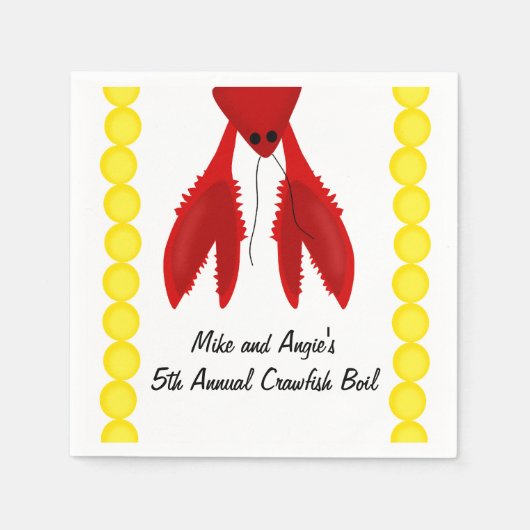 Cajun Crawfish Boil Party Napkins Servet (Voorkant)