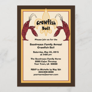 Cajun Crawfish Boil-uitnodigingen Kaart