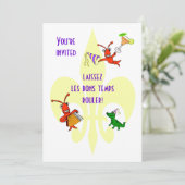 Cajun Crawfish en Alligator Fleur de Lis Party Kaart (Staand voorkant)
