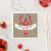 Cajun Crawfish & Faux Burlap | Gepersonaliseerd Servet (Insitu)