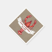 Cajun Crawfish & Faux Burlap | Gepersonaliseerd Servet (Hoek)
