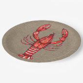 Cajun Crawfish & Faux Burlap Papieren Bordje (Gekanteld)