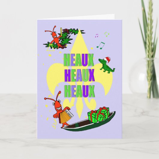 Cajun Crawfish Fleur DE Lys Christmas Feestdagen Kaart (Voorkant)