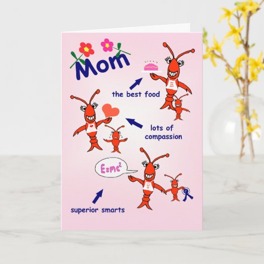 Cajun Crawfish Happy Moederdag Kaart (Gele Bloem)