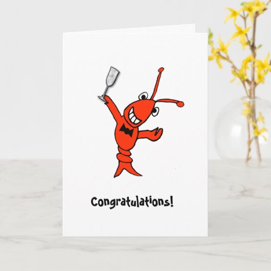 Cajun Crawfish/Kreeft gepersonaliseerd Kaart (Gele Bloem)