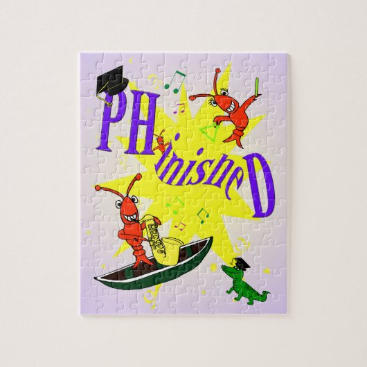 Cajun Crawfish PhD "PHinisheD" voltooid Legpuzzel (Verticaal)