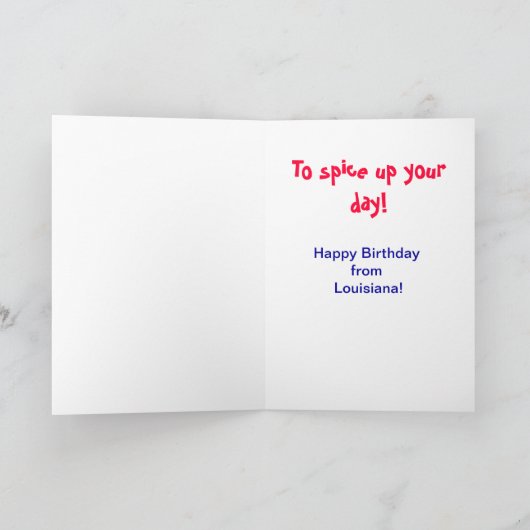 Cajun Crawfish Red Hot Happy Birthday Kaart (Binnen)