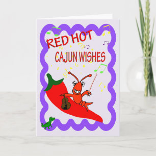 Cajun Crawfish Red Hot Happy Birthday Kaart
