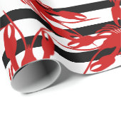 Cajun Crawfish & Stripes Cadeaupapier (Rol Hoek)