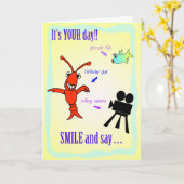 Cajun Crawfish Verjaardagsster Kaart (Gele Bloem)