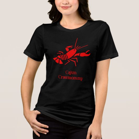 Cajun Crawmommy Crawfish Tri-Blend Shirt (Voorkant)