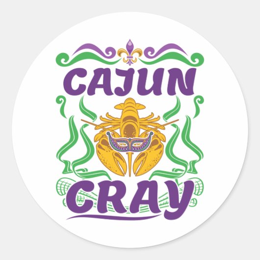 Cajun Cray Crawfish Boil Louisiana New Orleans Ronde Sticker (Voorkant)