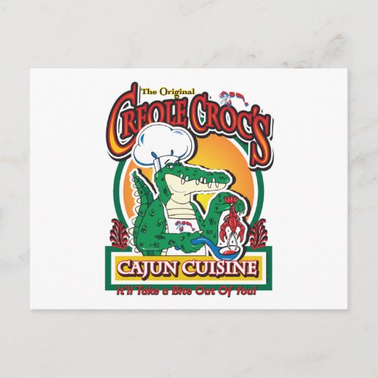 Cajun Creole Mardi Gras Crocodile Briefkaart (Voorkant)