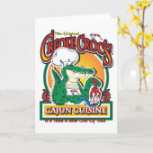 Cajun Creole Mardi Gras Crocodile Kaart (Gele Bloem)